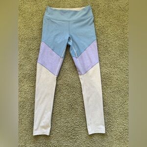 Outdoor Voices Blue Color Block Leggings Size Small